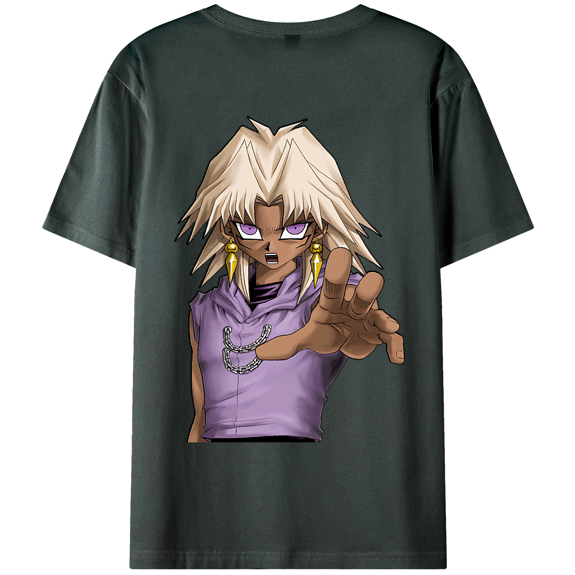 （画像用） 遊☆戯☆王 Yu-Gi-Oh! 綿100％ メンズ半袖Tシャツ（バックプリント） 通気性